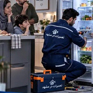 بررسی یخچال در فضای آشپزخانه