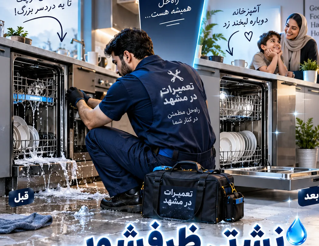 طرح تبلیغاتی بررسی نشتی ماشین ظرفشویی